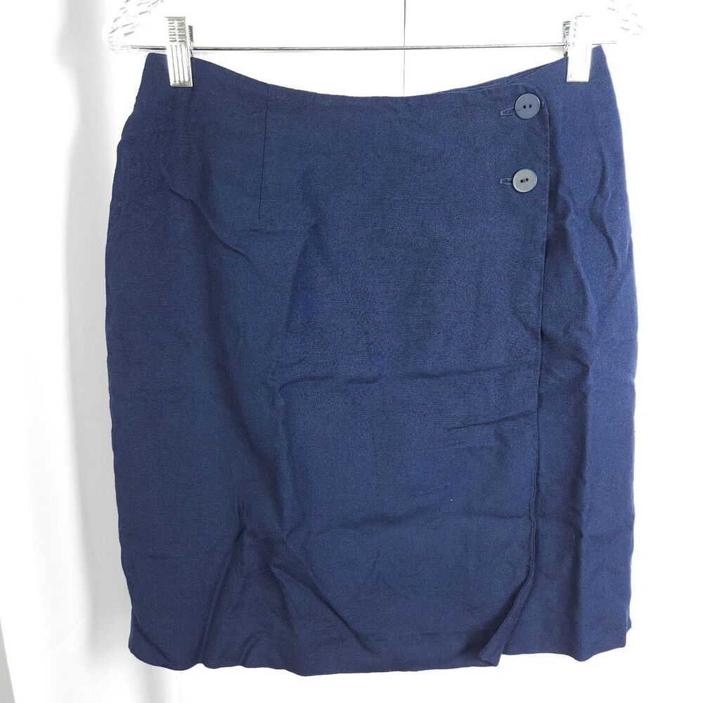 Vintage Talbots Navy Pencil Skirt‎ Women's 14 Made USA Italian Fabric